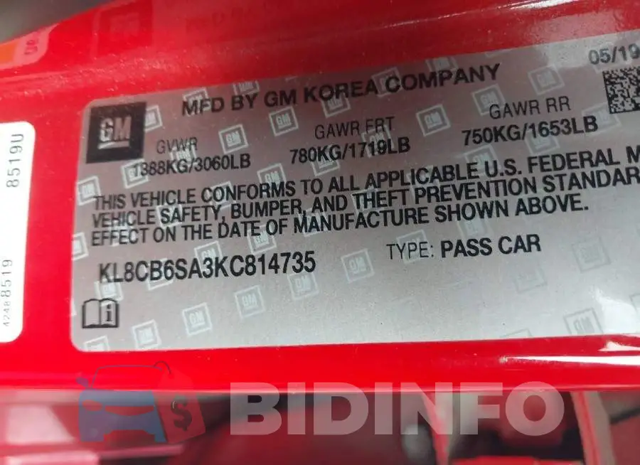 KL8CB6SA3KC814735 Photo# 9