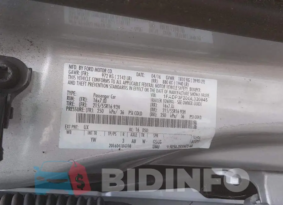 1FADP3F20GL320845 Photo# 9