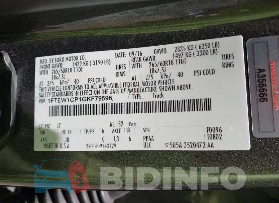 1FTEW1CP1GKF79596 Photo# 9