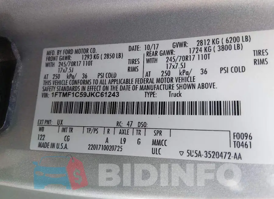 1FTMF1C59JKC61243 Photo# 9
