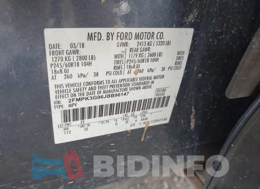 2FMPK3G96JBB96147 Photo# 9