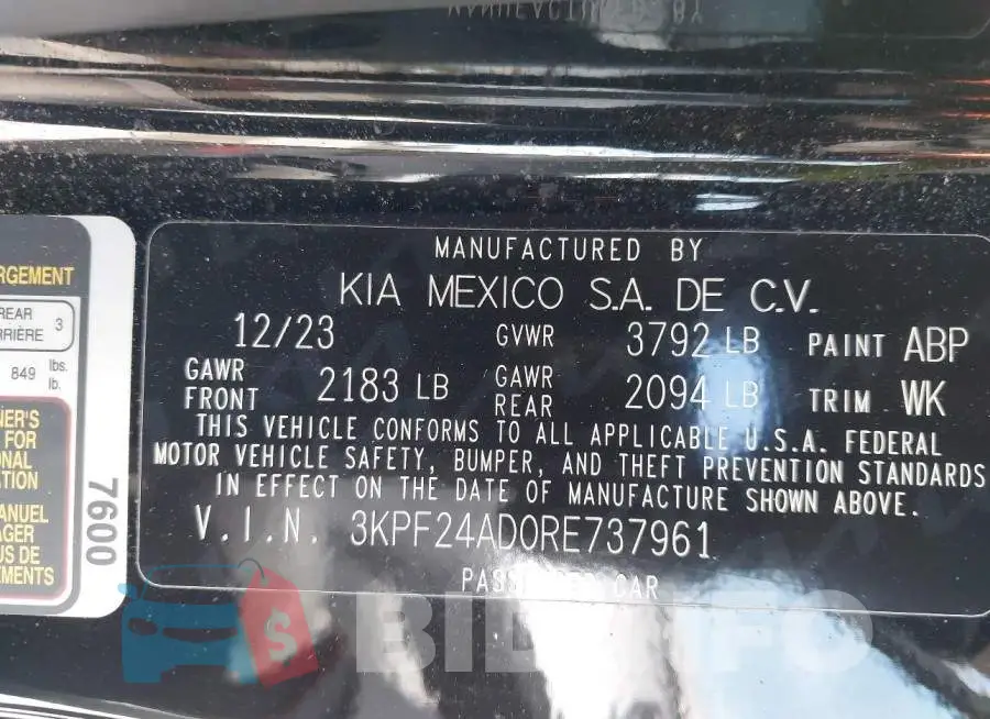3KPF24AD0RE737961 Photo# 9