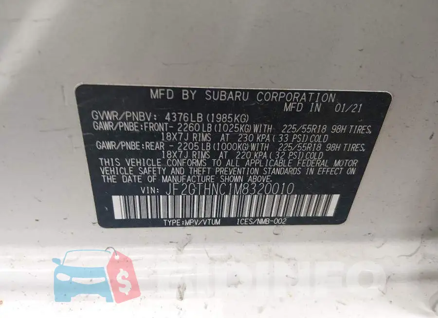 JF2GTHNC1M8320010 Photo# 9