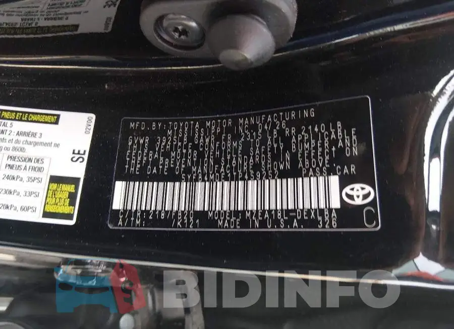 5YFB4MDE1TP459252 Photo# 9