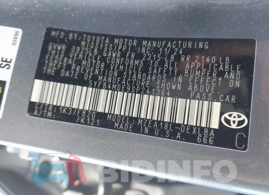 5YFB4MDE9SP241364 Photo# 9