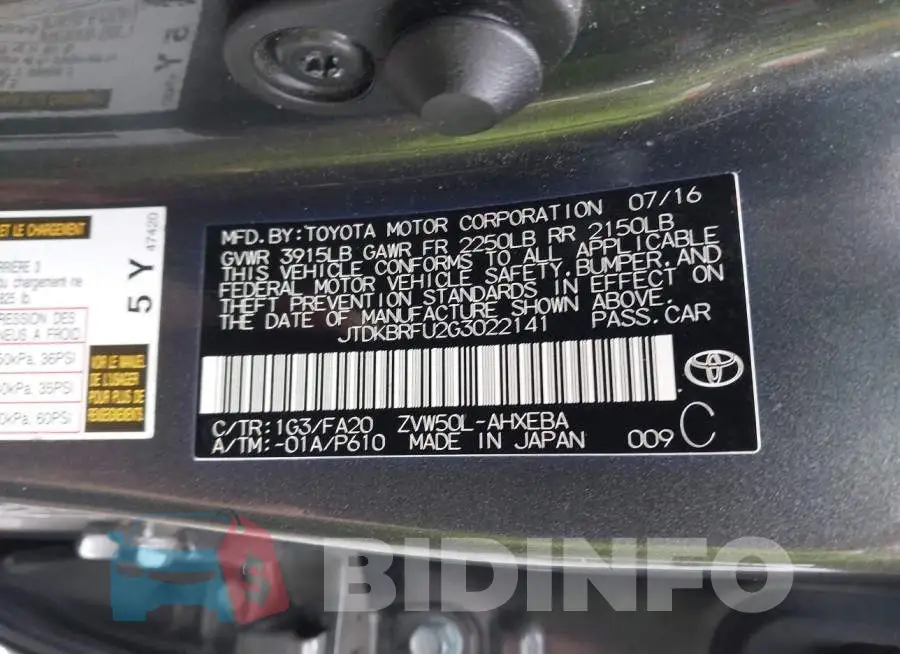 JTDKBRFU2G3022141 Photo# 9