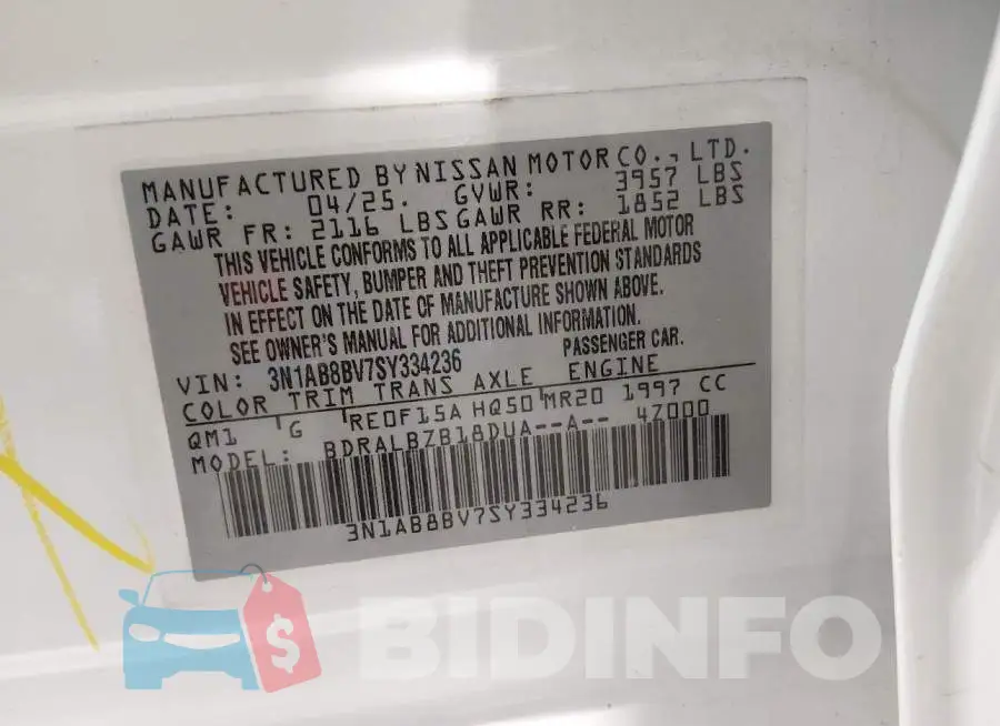 3N1AB8BV7SY334236 Photo# 9