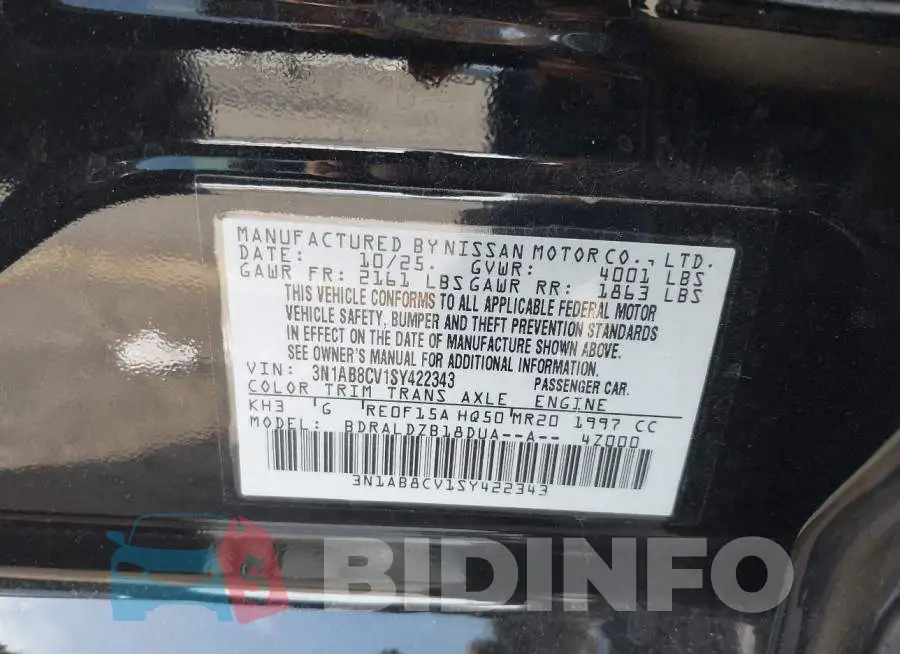 3N1AB8CV1SY422343 Photo# 9