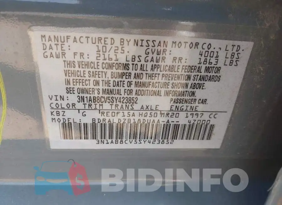 3N1AB8CV5SY423852 Photo# 9