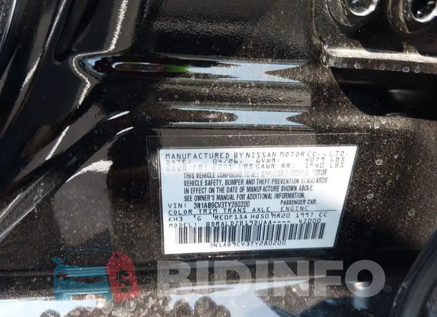 3N1AB9CV3TY280200 Photo# 9