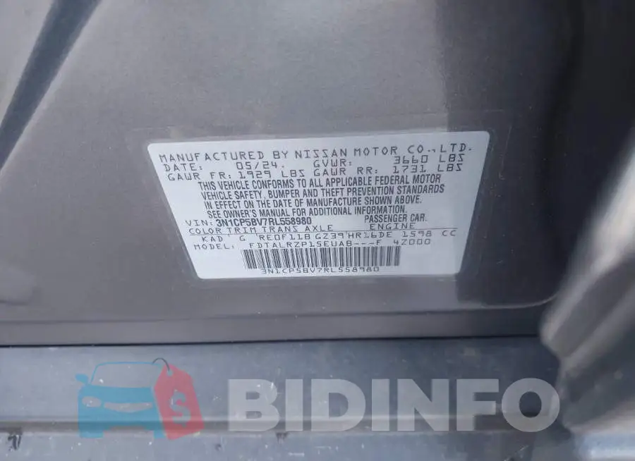 3N1CP5BV7RL558980 Photo# 9