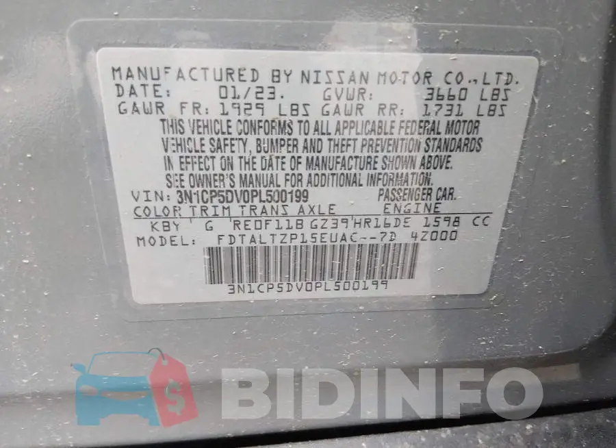 3N1CP5DV0PL500199 Photo# 9