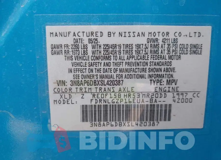 3N8AP6DBXSL420387 Photo# 9