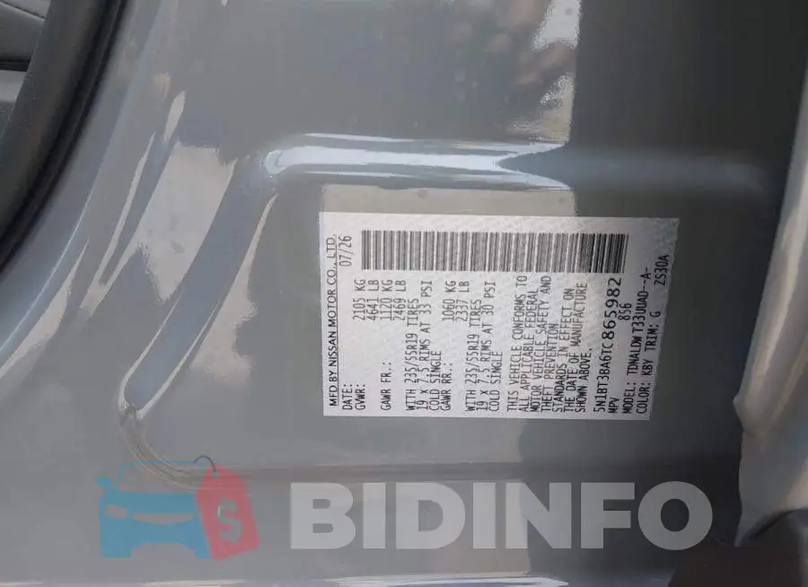 5N1BT3BA6TC865982 Photo# 9