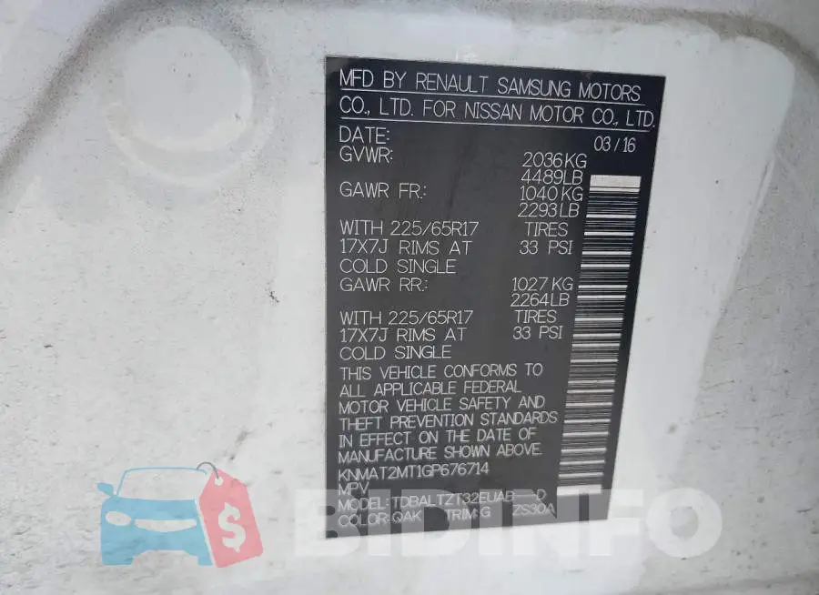 KNMAT2MT1GP676714 Photo# 9