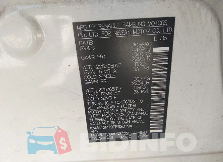 KNMAT2MT9GP620794 Photo# 9