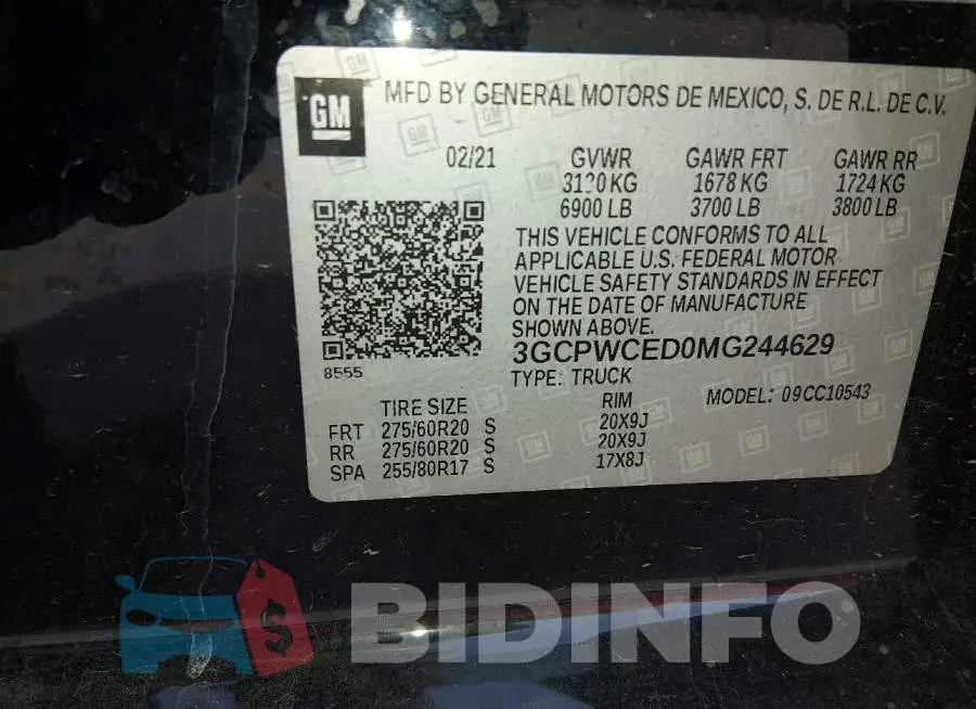 3GCPWCED0MG244629 Photo# 9