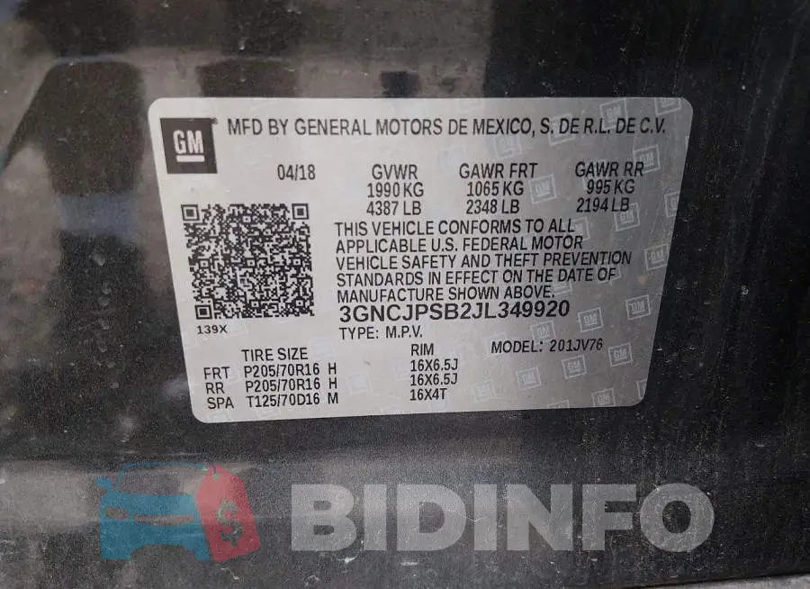 3GNCJPSB2JL349920 Photo# 9