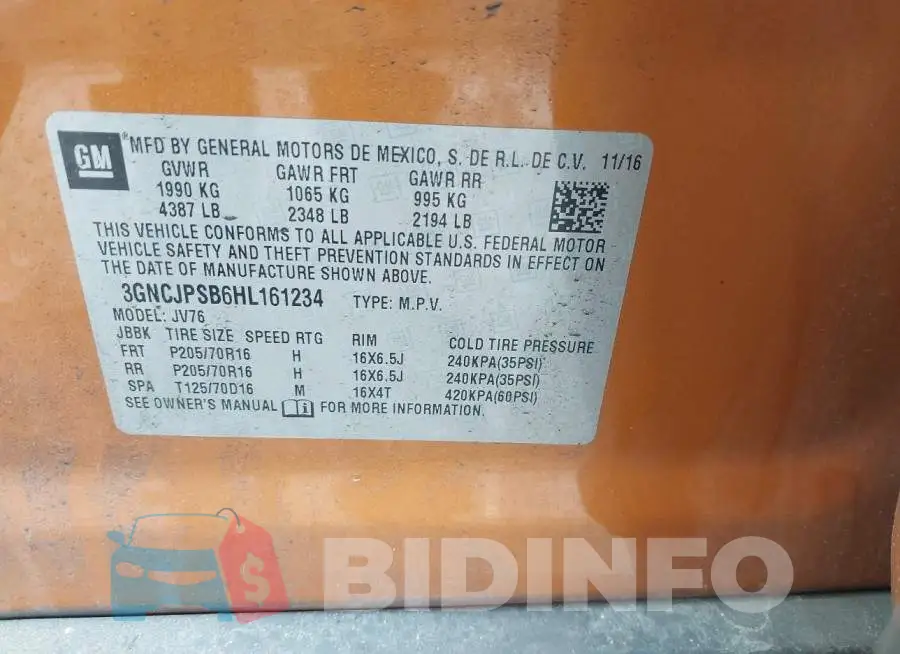 3GNCJPSB6HL161234 Photo# 9