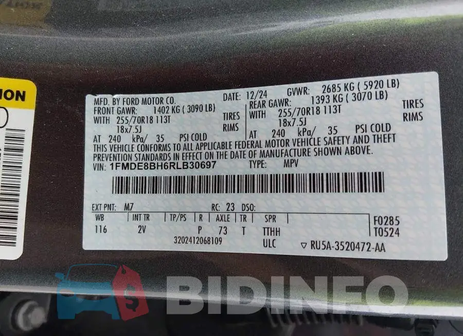 1FMDE8BH6RLB30697 Photo# 9