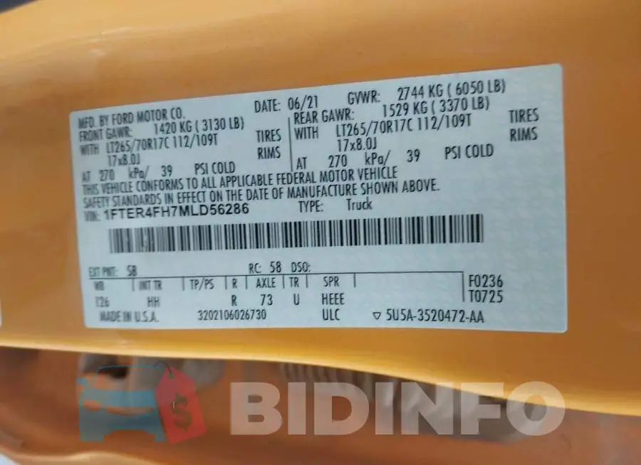 1FTER4FH7MLD56286 Photo# 9