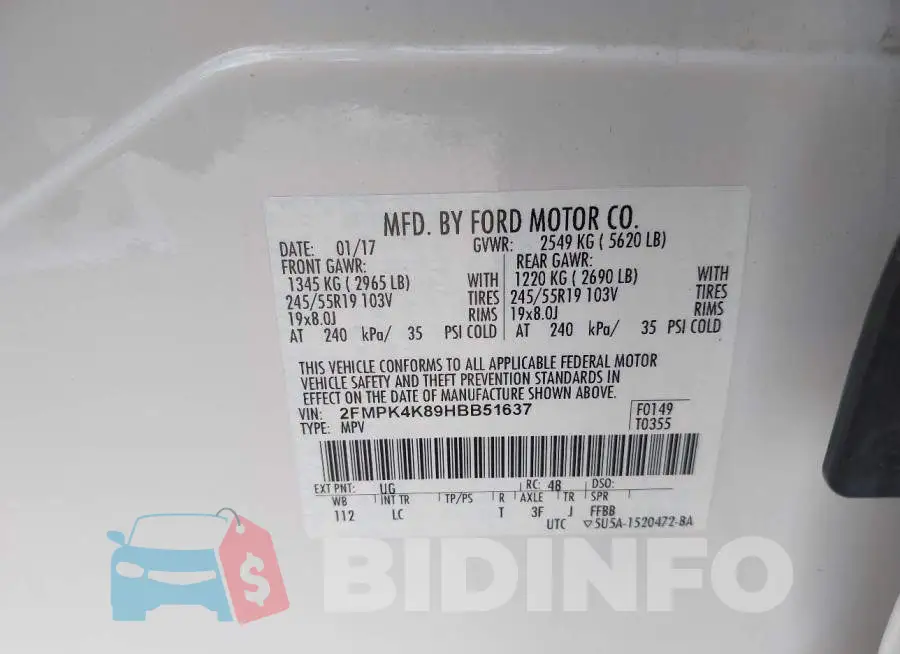 2FMPK4K89HBB51637 Photo# 9