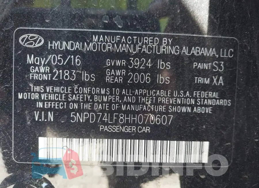 5NPD74LF8HH070607 Photo# 9
