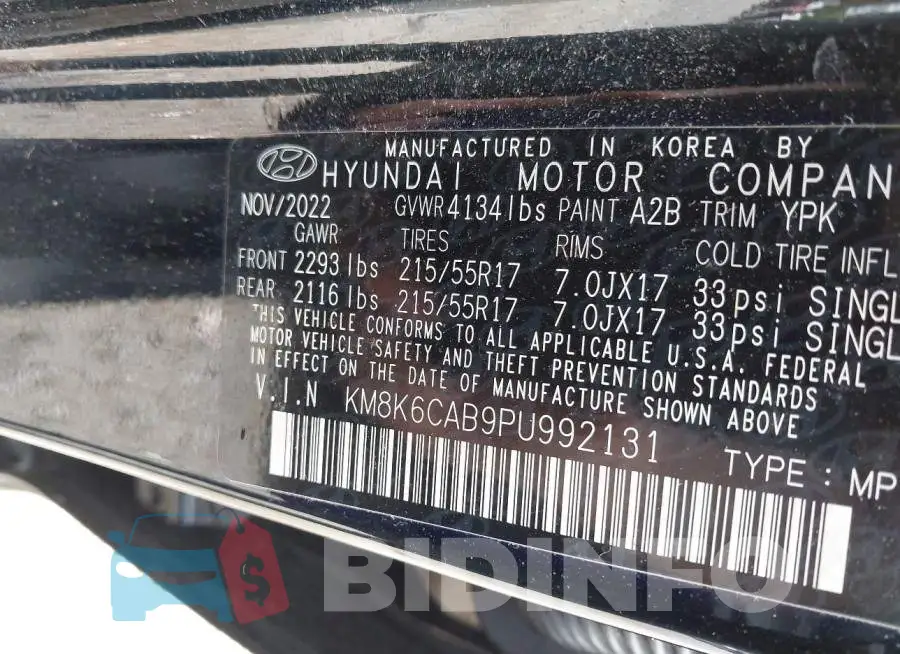 KM8K6CAB9PU992131 Photo# 9