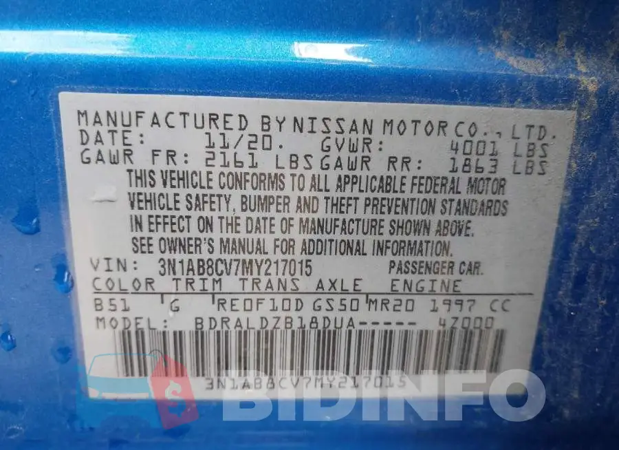 3N1AB8CV7MY217015 Photo# 9