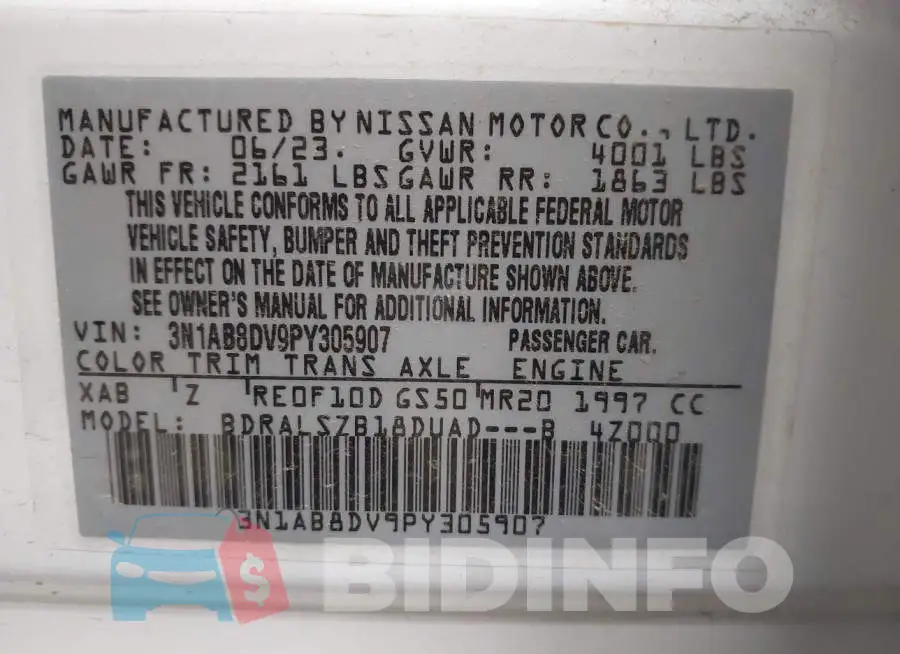 3N1AB8DV9PY305907 Photo# 9