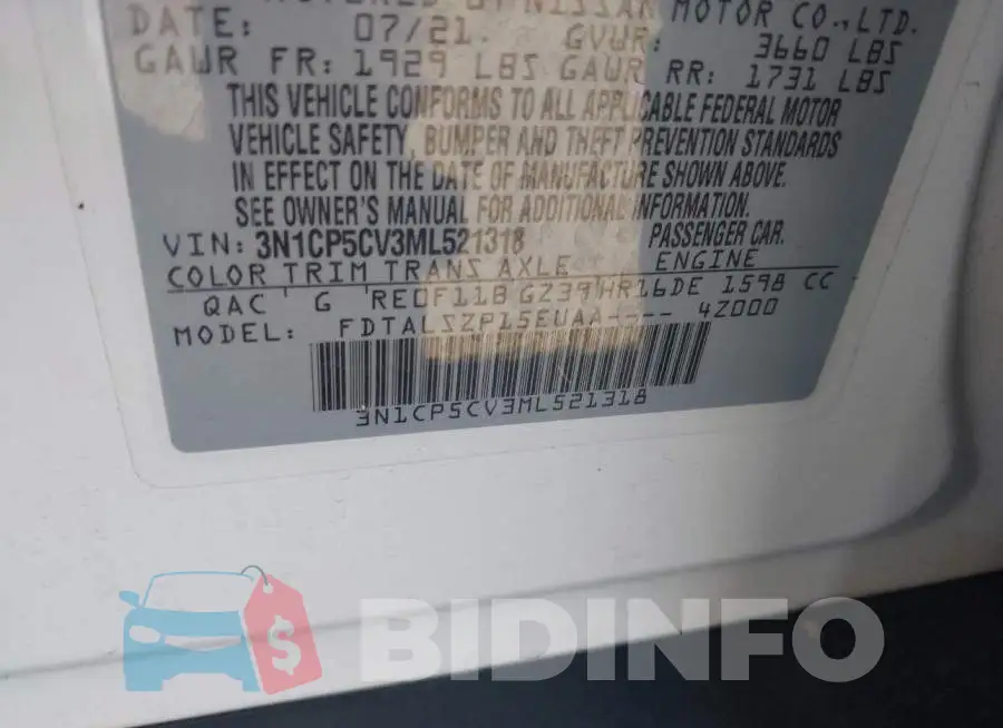 3N1CP5CV3ML521318 Photo# 9