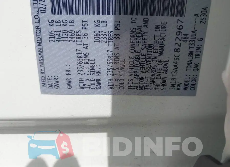 5N1BT3AA4SC822967 Photo# 9