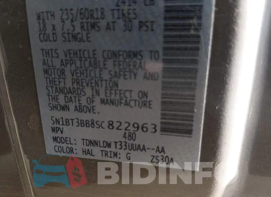 5N1BT3BB8SC822963 Photo# 9
