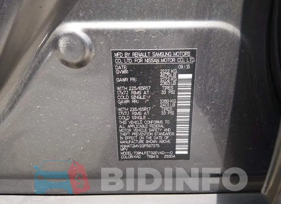 KNMAT2MV2GP597375 Photo# 9