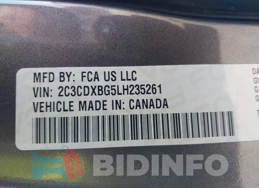 2C3CDXBG5LH235261 Photo# 9