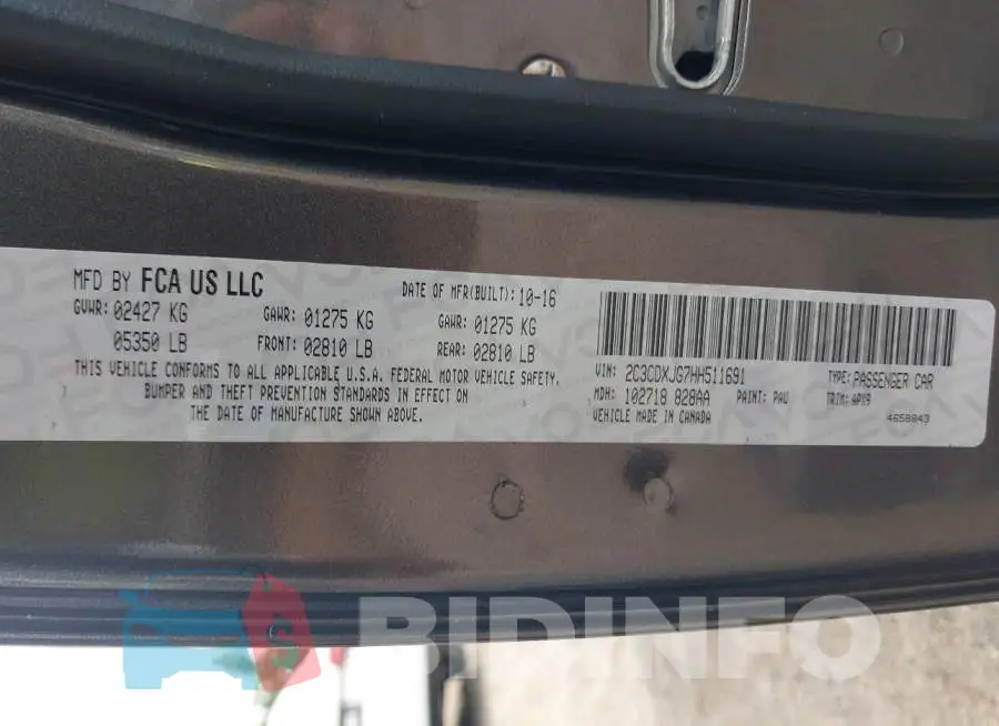 2C3CDXJG7HH511691 Photo# 9
