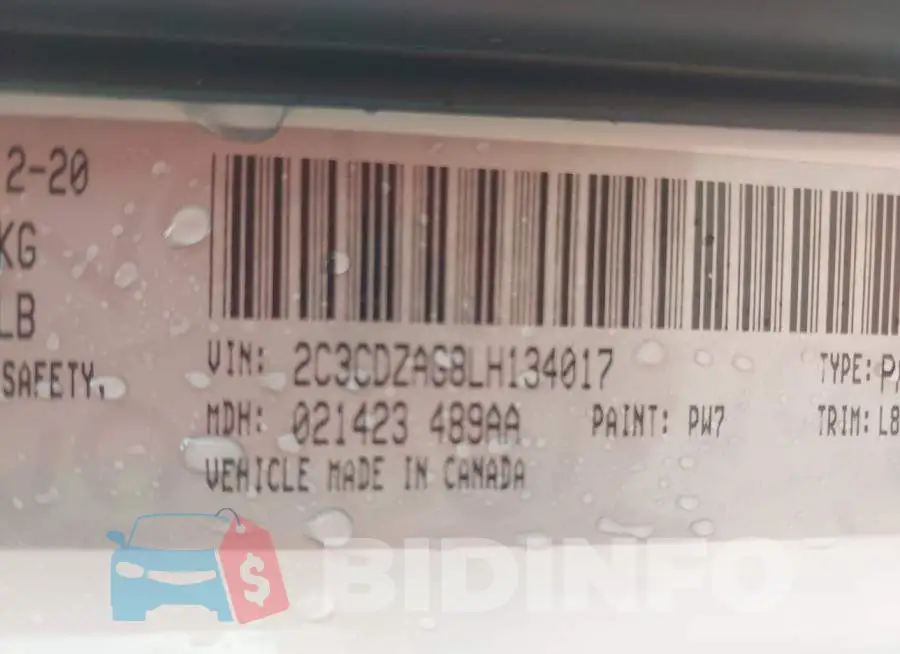 2C3CDZAG8LH134017 Photo# 9