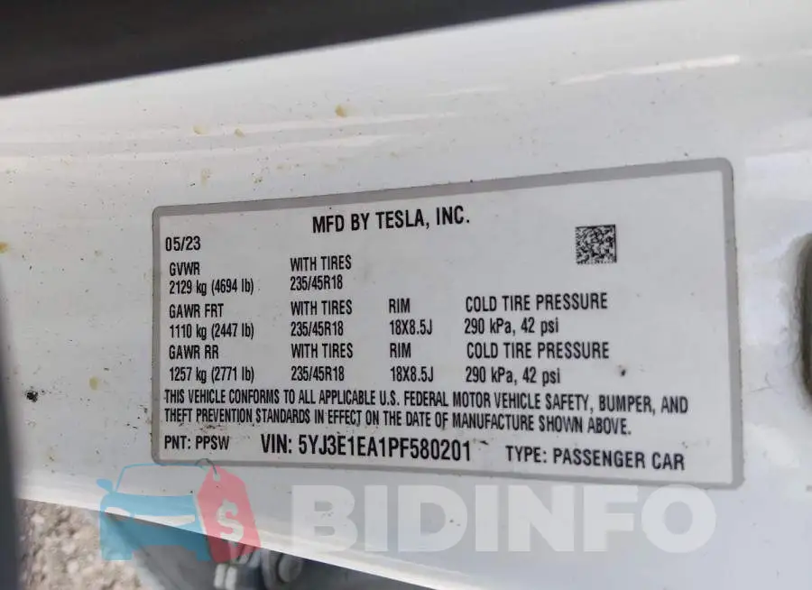 5YJ3E1EA1PF580201 Photo# 9