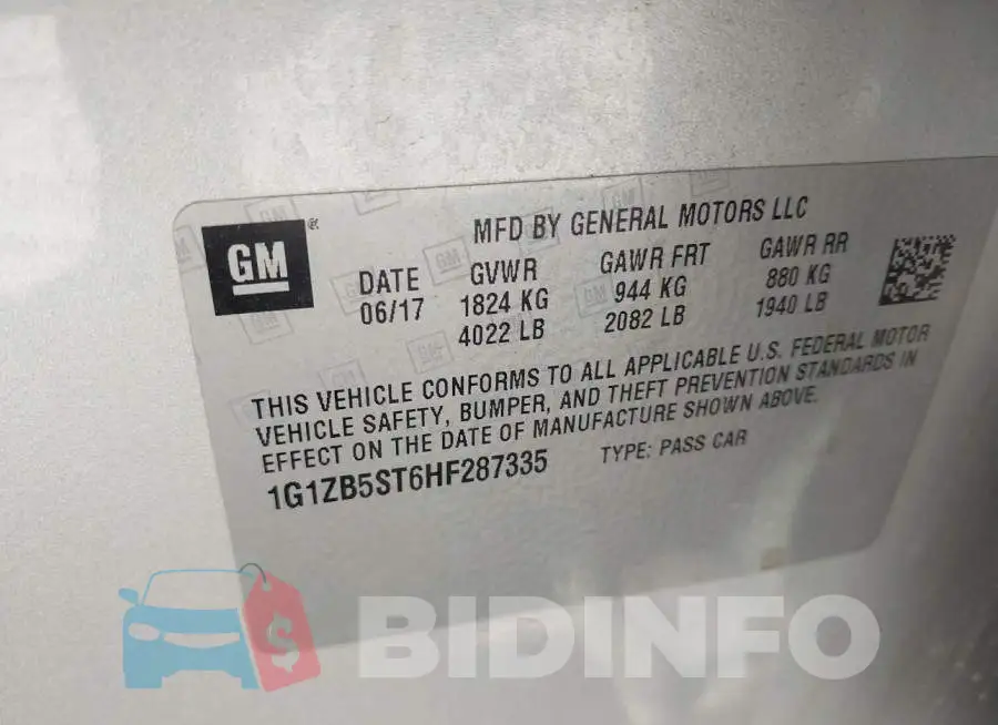 1G1ZB5ST6HF287335 Photo# 9