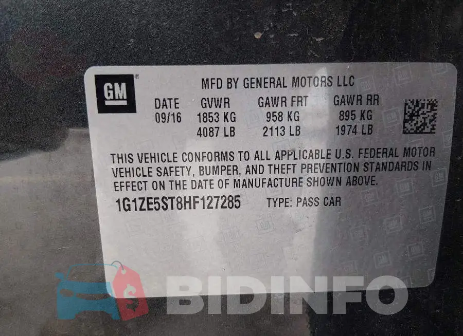 1G1ZE5ST8HF127285 Photo# 9