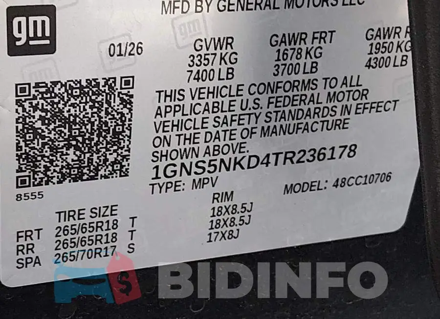 1GNS5NKD4TR236178 Photo# 9