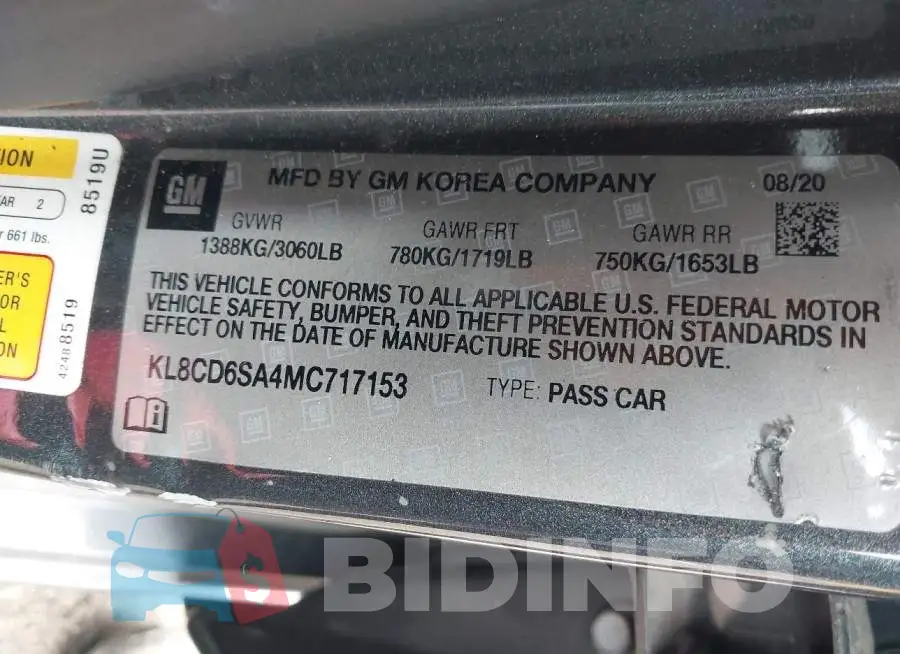 KL8CD6SA4MC717153 Photo# 9