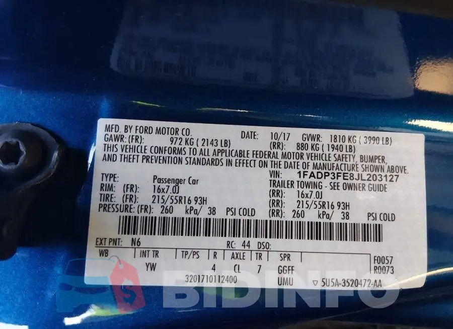 1FADP3FE8JL203127 Photo# 9