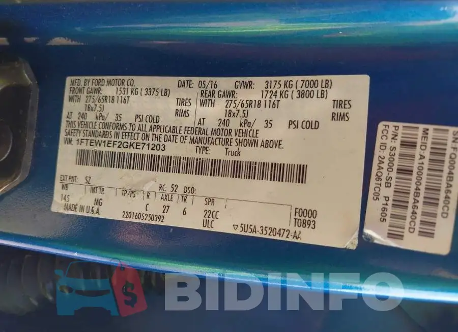 1FTEW1EF2GKE71203 Photo# 9