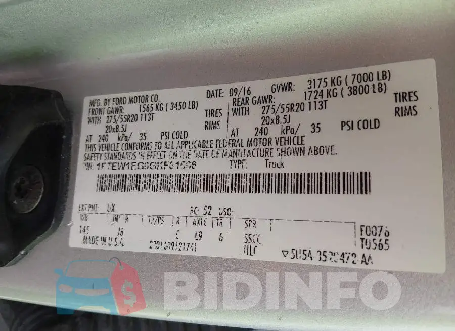 1FTEW1EG6GKF81566 Photo# 9