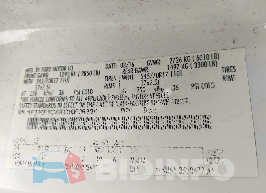 1FTMF1C8XGKE26395 Photo# 9