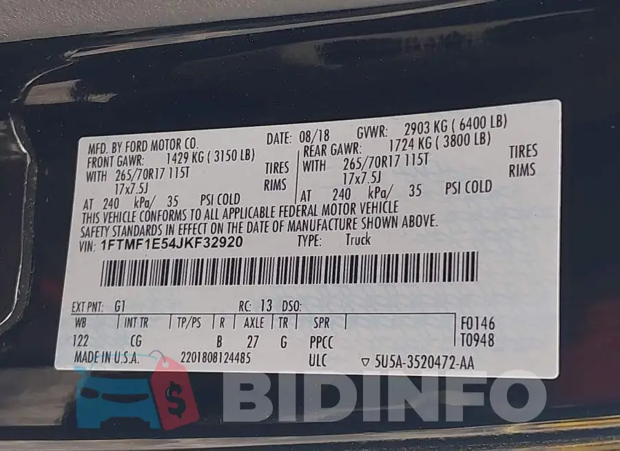 1FTMF1E54JKF32920 Photo# 9