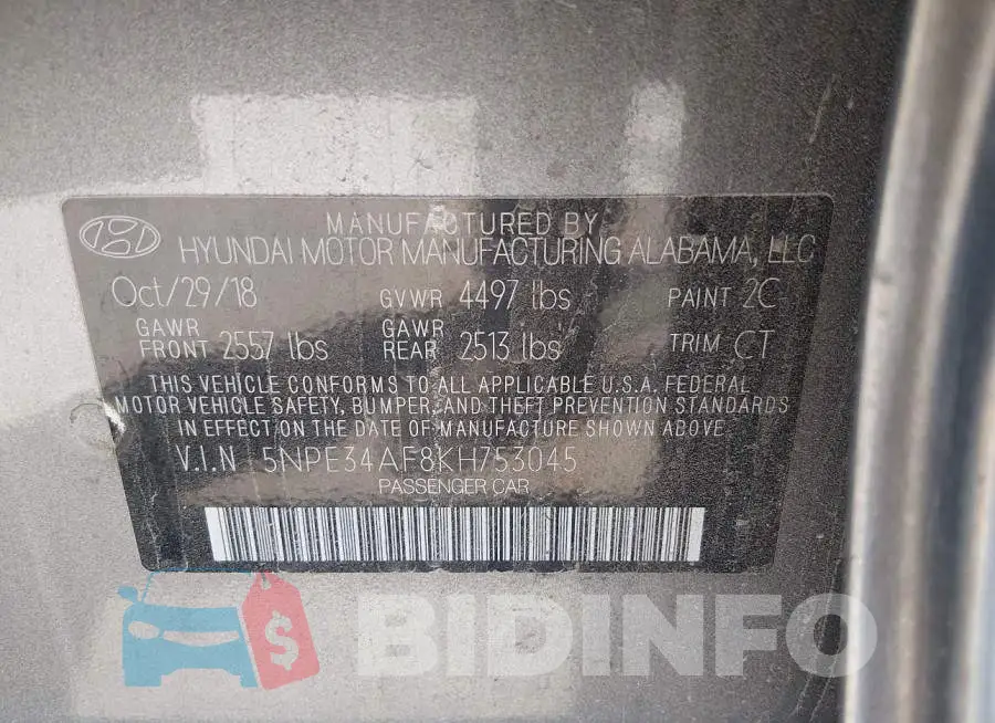 5NPE34AF8KH753045 Photo# 9