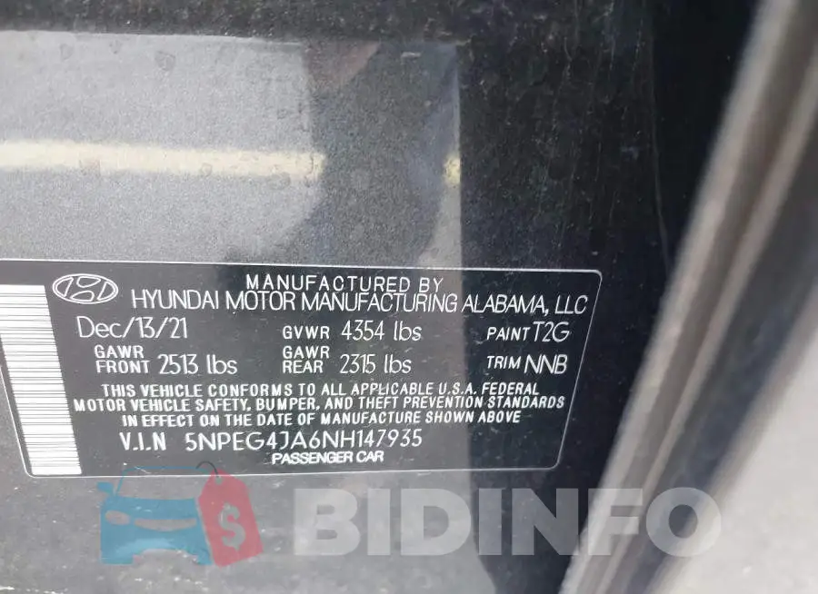 5NPEG4JA6NH147935 Photo# 9