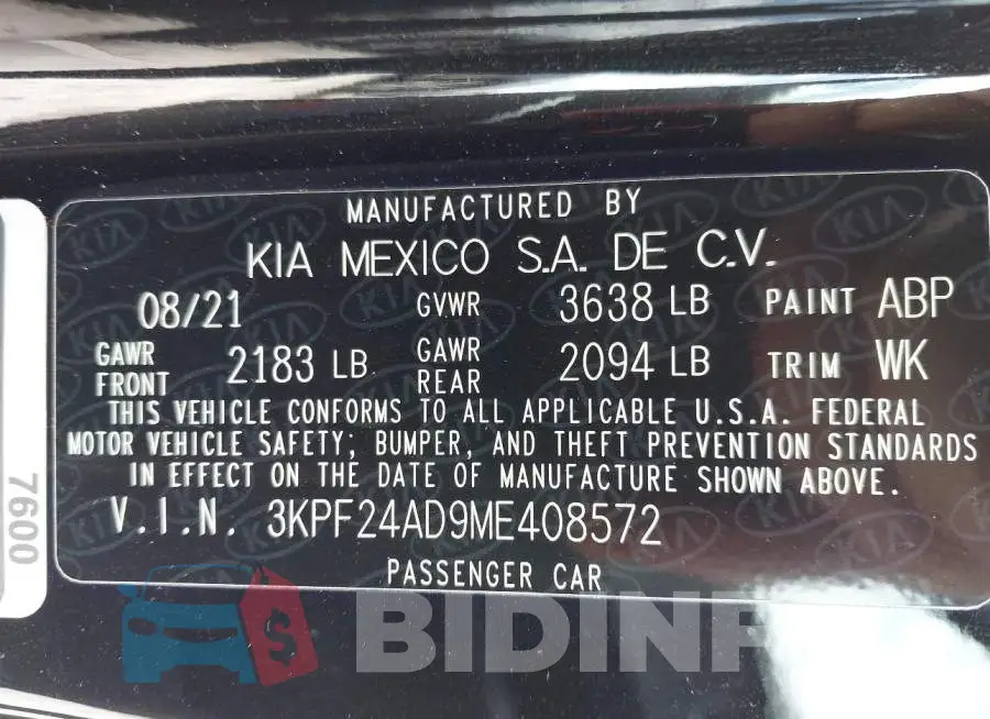 3KPF24AD9ME408572 Photo# 9